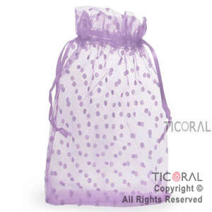 BOLSA ORGANZA LILA 20X25 LUNARES HS3978-4 x 1